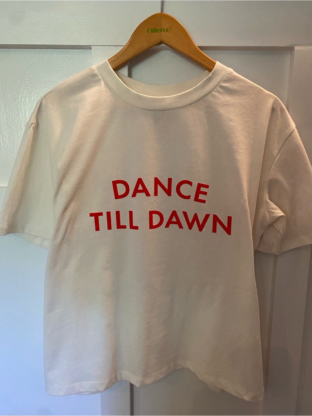 Kate Spade Dance Till Dawn Graphic Tee — Cream with Red Text